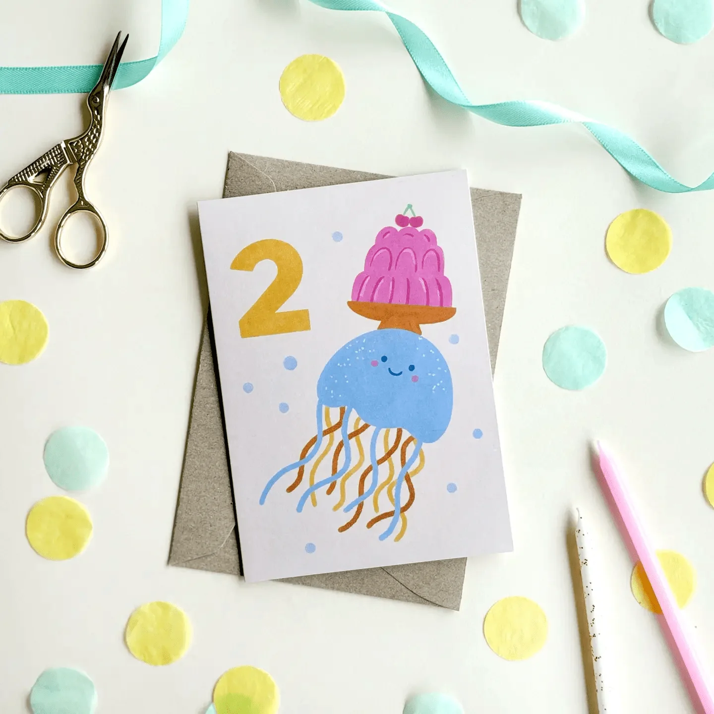 Age 2 Jellyfish Birthday Card - Image 2