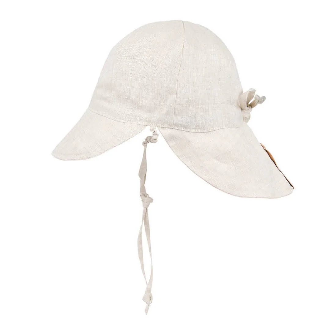 Bedhead 'Roamer' Baby Reversible Teddy Flap Sun Hat - Maize / Flax - Image 6