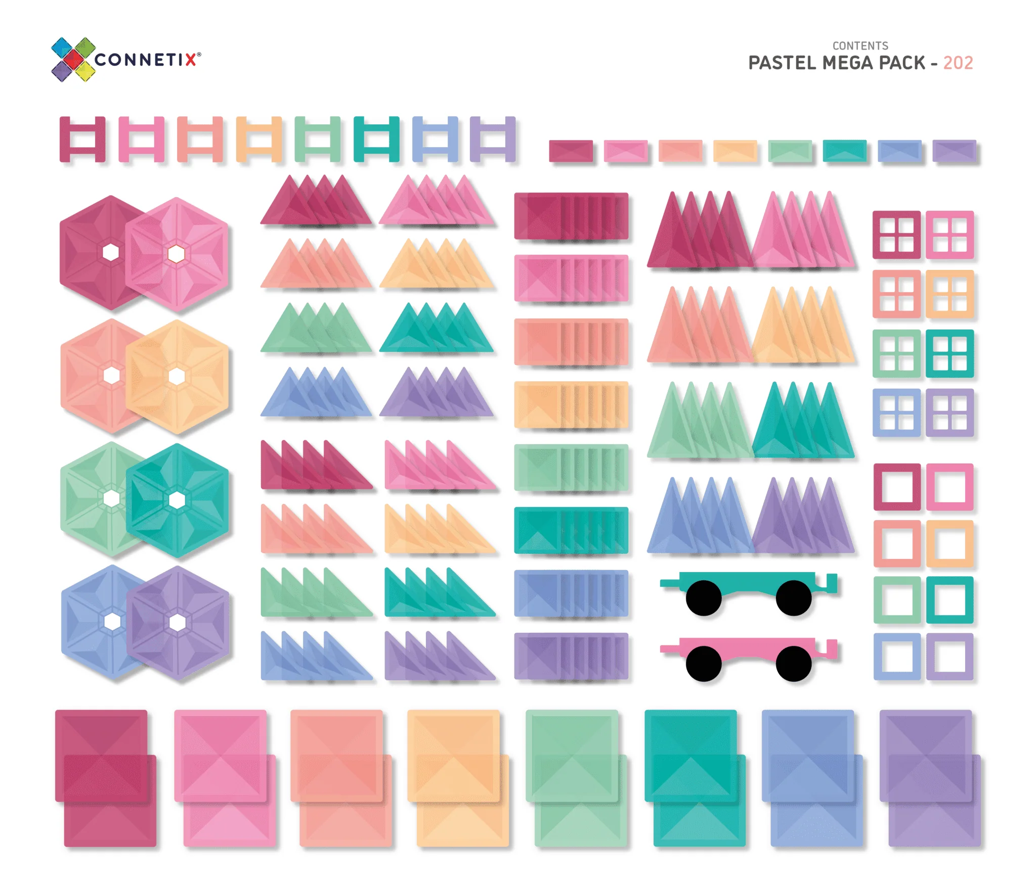 Connetix Tiles Mega Pack Pastel 202 Piece - Image 2