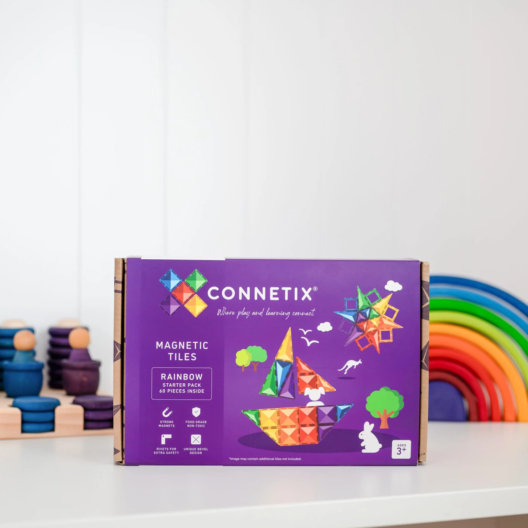 Connetix Tiles 60 Piece Rainbow Starter Pack - Image 8