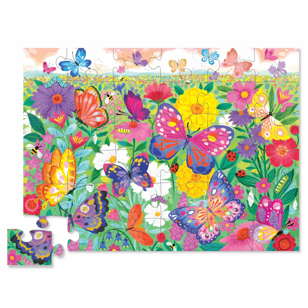 Crocodile Creek Classic Floor Puzzle 36 pc - Butterfly Garden (Foil Stamped) - Image 3