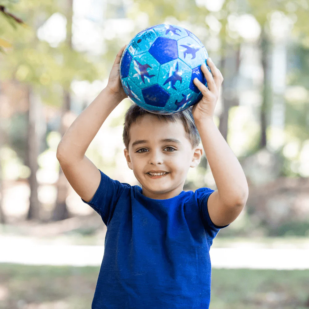 Crocodile Creek Glitter Soccer Ball - Shark City (Size 3) - Image 3