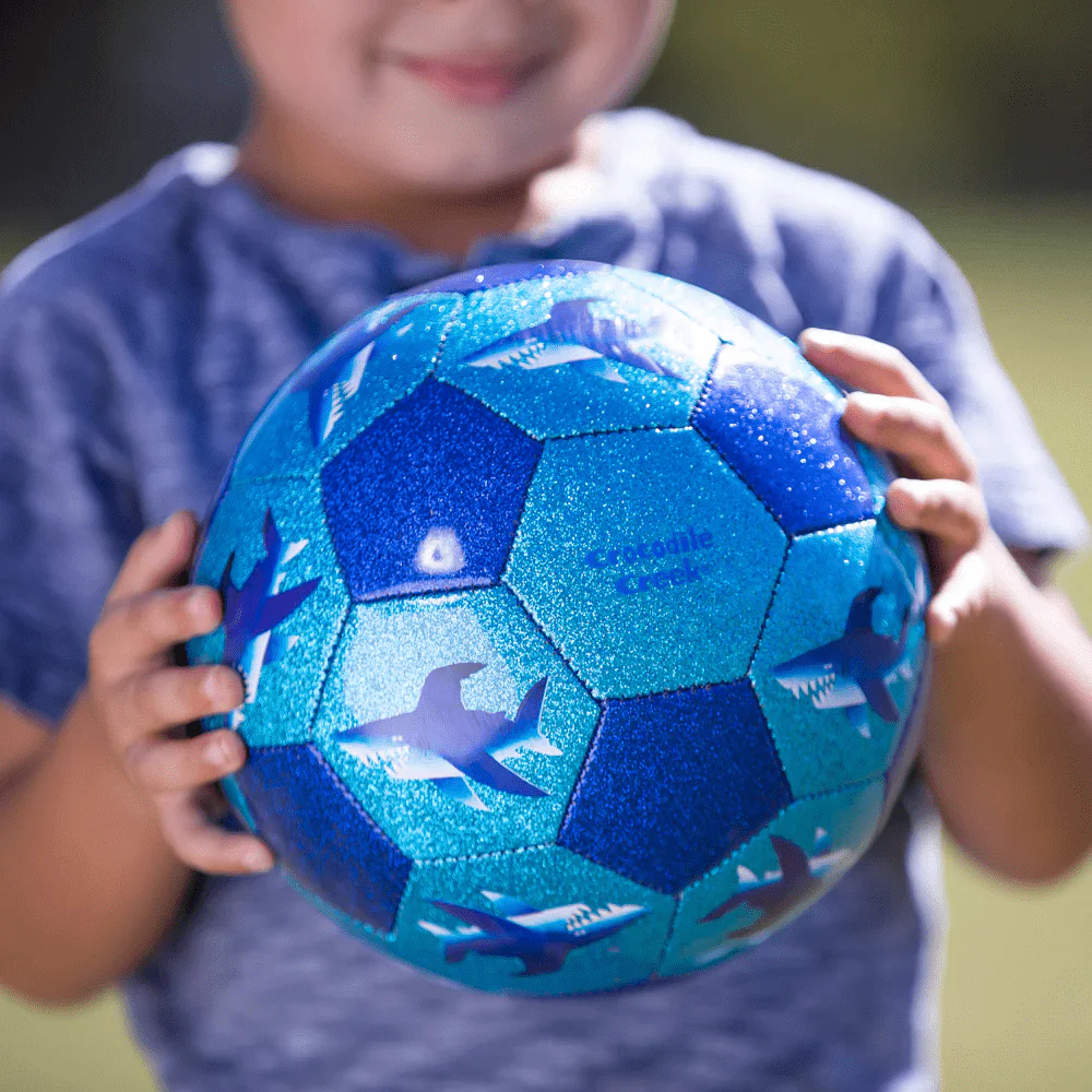 Crocodile Creek Glitter Soccer Ball - Shark City (Size 3) - Image 4