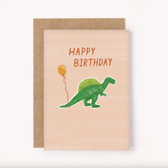 Dinosaur Happy Birthday Card - Cute