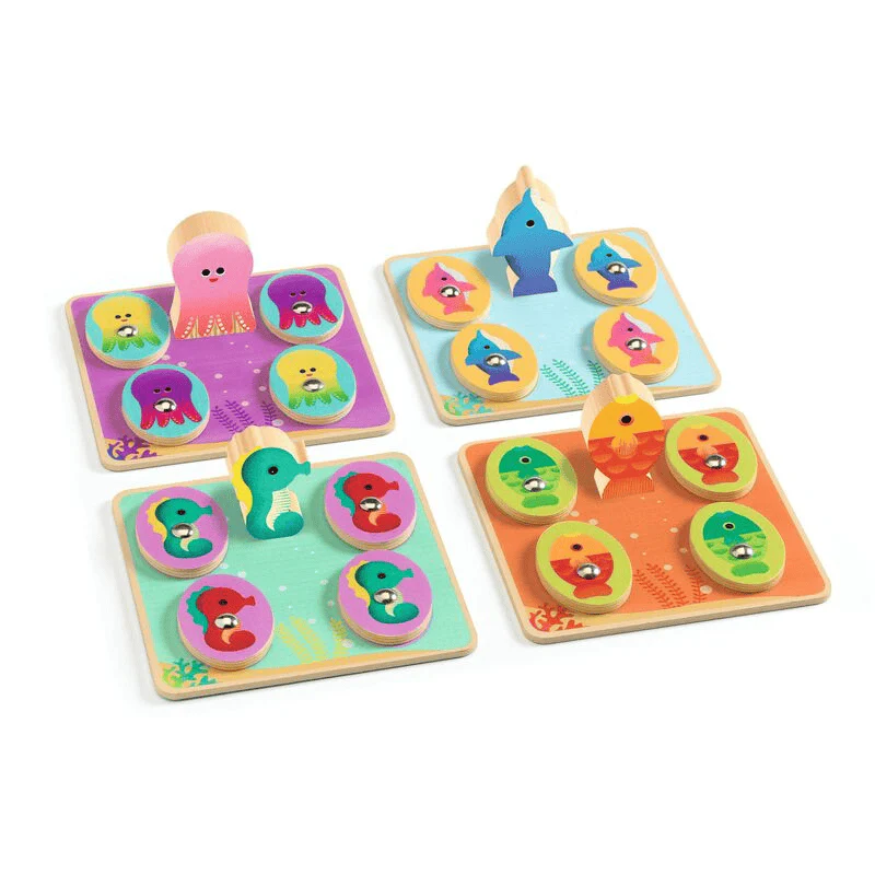 DJECO Ludo Sea 4-in-1 Wooden Game - Image 3