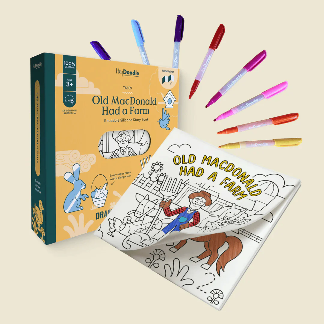 HeyDoodle Old MacDonald Had a Farm Tales - Reusable Colouring Book - Image 2
