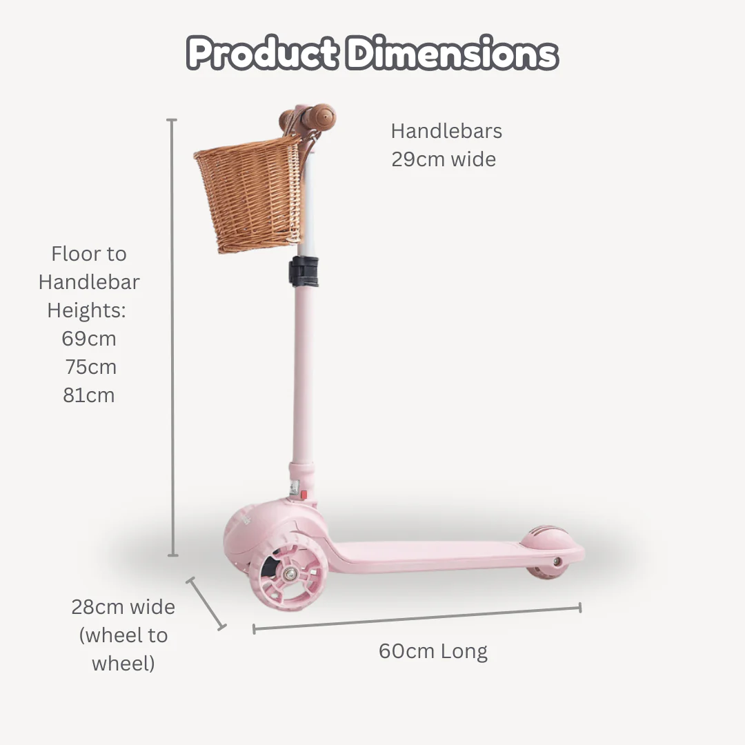 3 Wheel Scooter w/ Wicker Basket - Image 13
