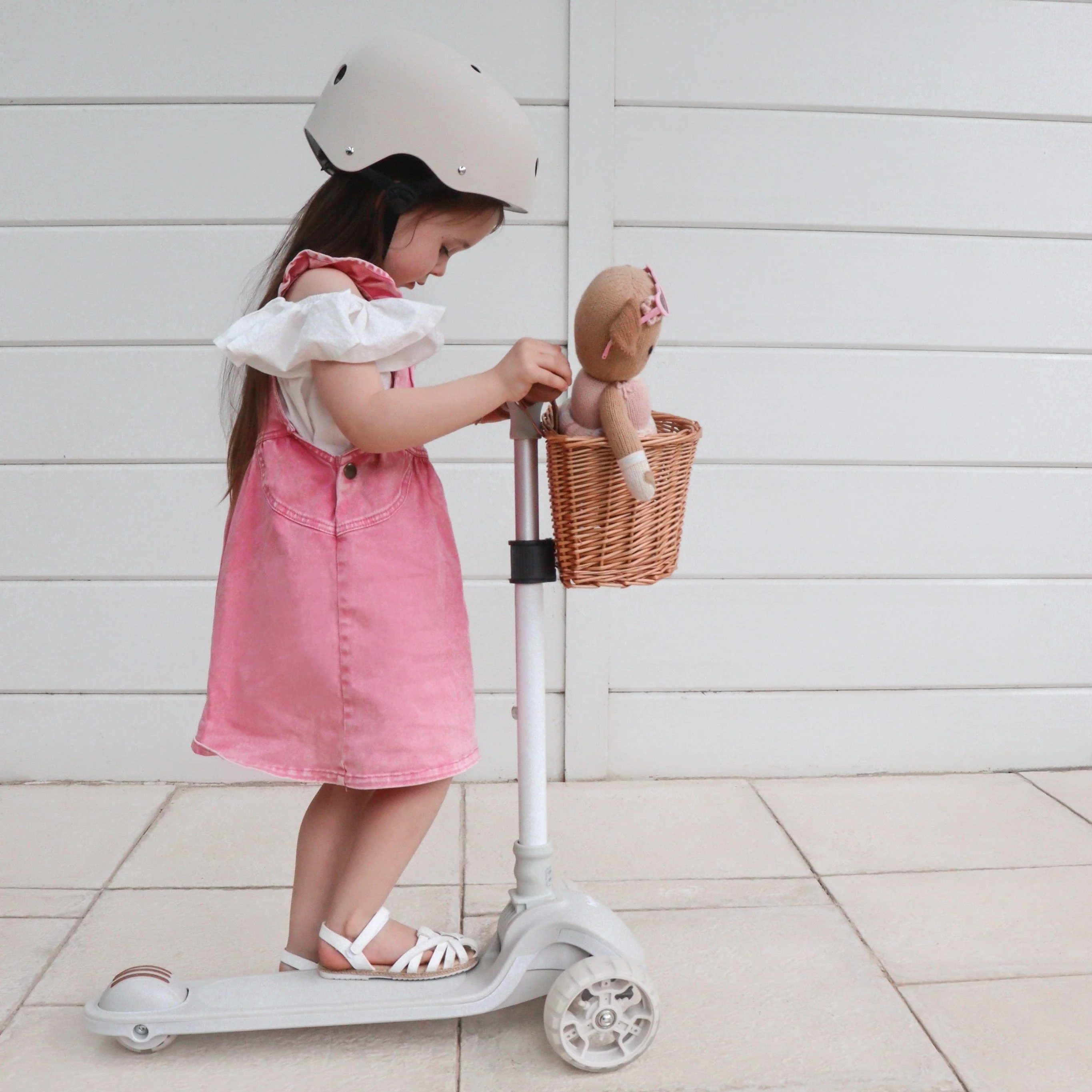 3 Wheel Scooter w/ Wicker Basket - Image 6