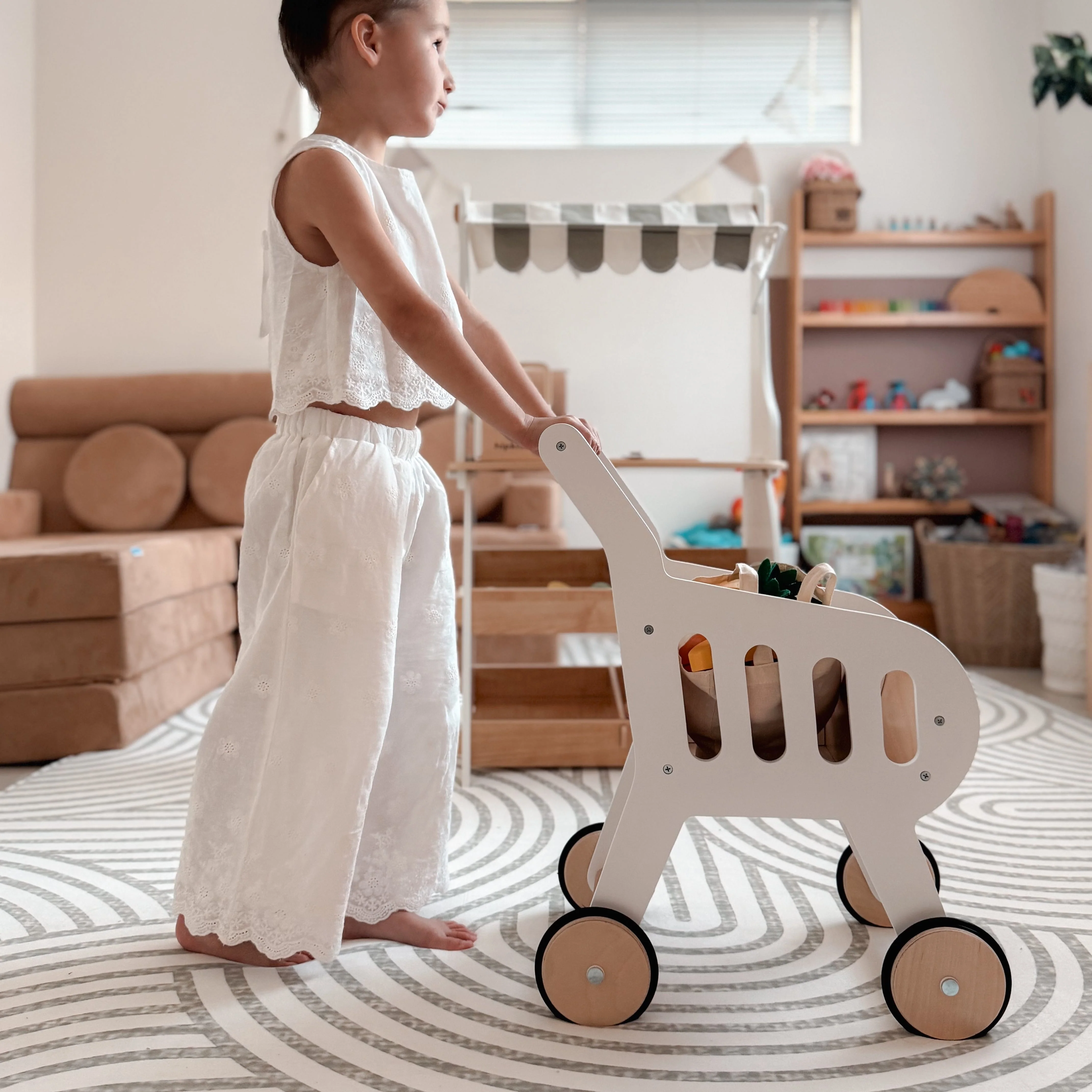 Wooden Toy Shopping Trolley - Image 4
