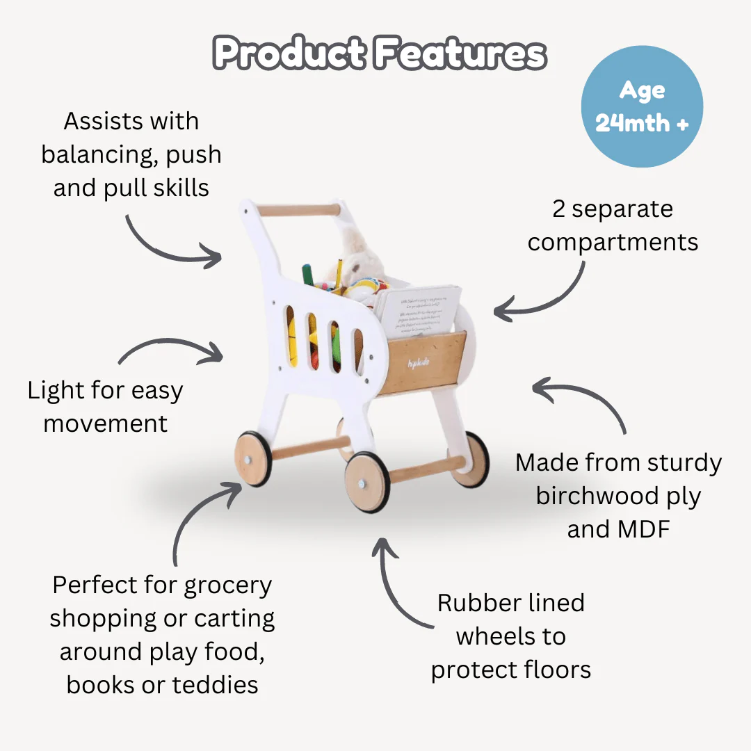 Wooden Toy Shopping Trolley - Image 6