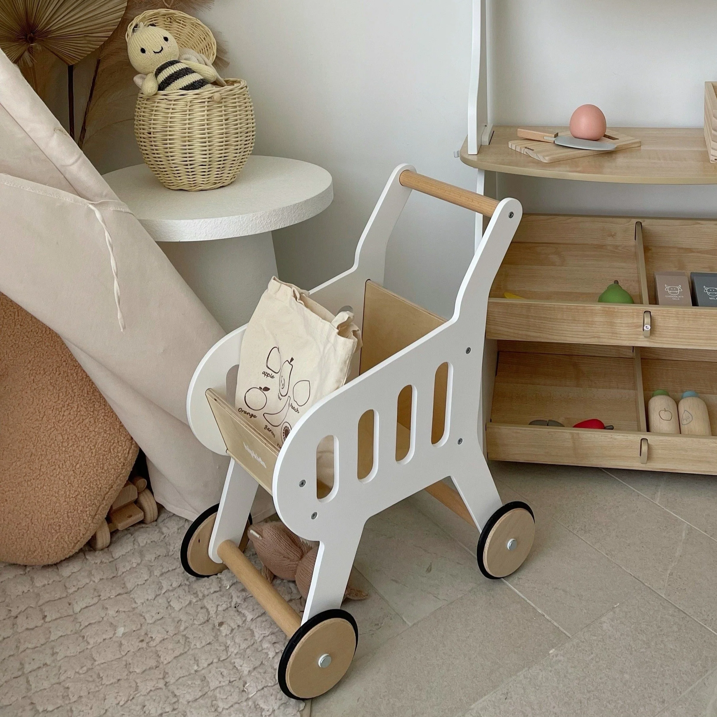 Wooden Toy Shopping Trolley - Image 7