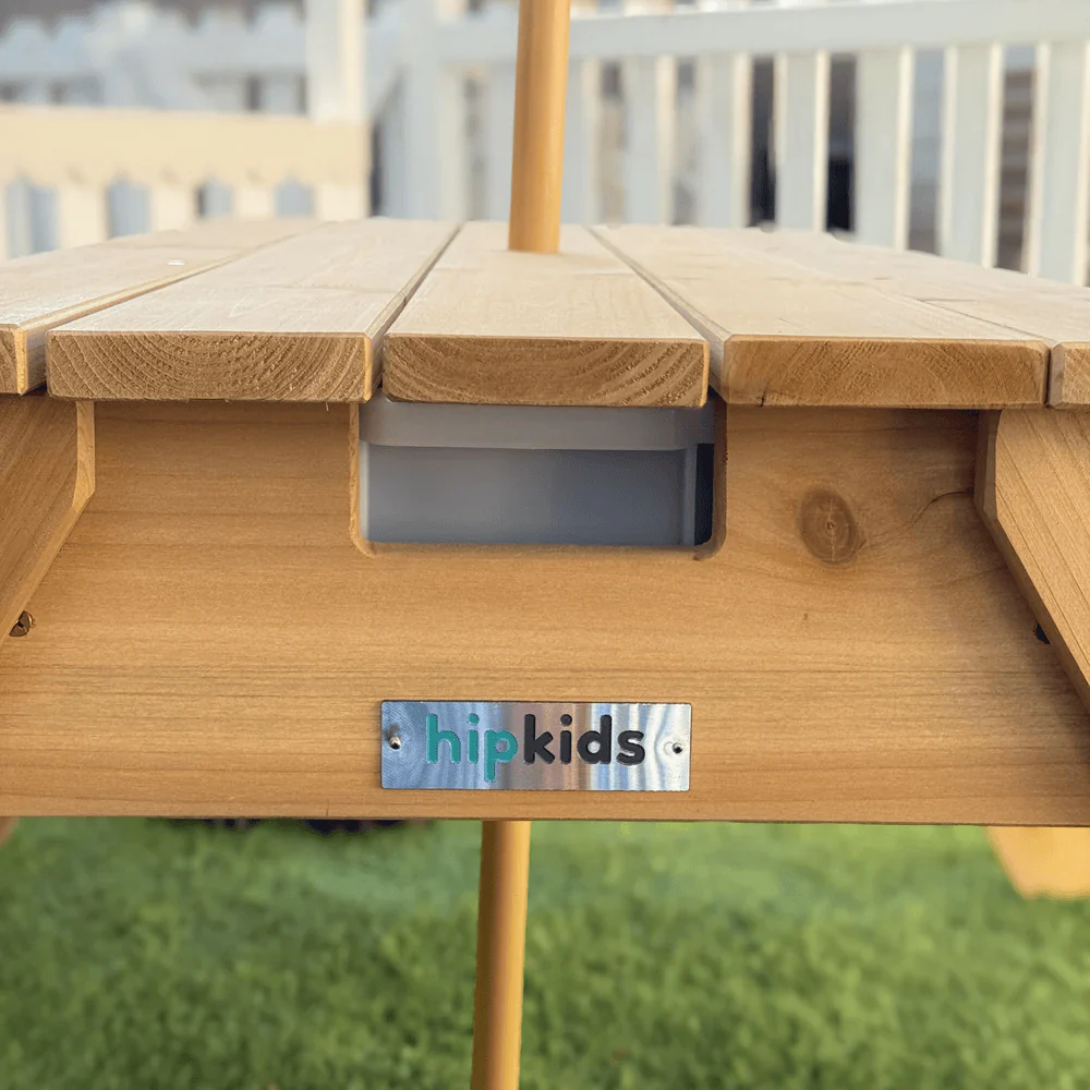Kids Sand Water / Picnic Table with Umbrella White - Preorder - Image 12