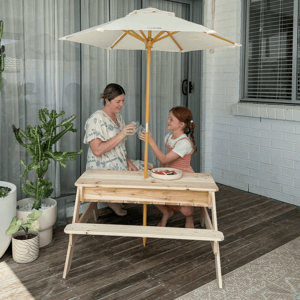 Kids Sand Water / Picnic Table with Umbrella White - Preorder - Image 15