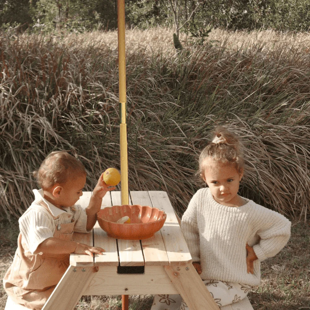Kids Sand Water / Picnic Table with Umbrella White - Preorder - Image 9