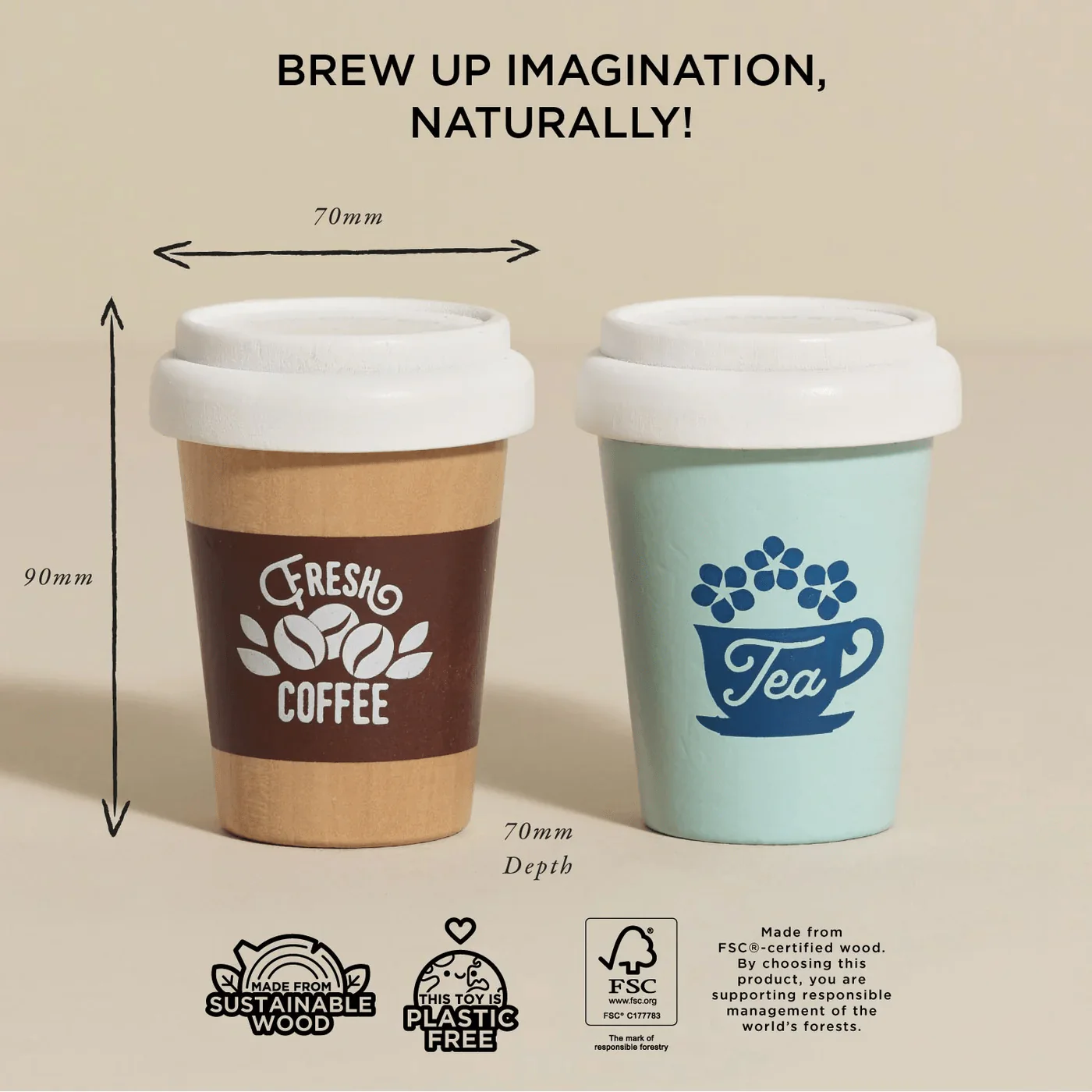 Le Toy Van Honeybake Take Away Hot Drink Cups - Image 5