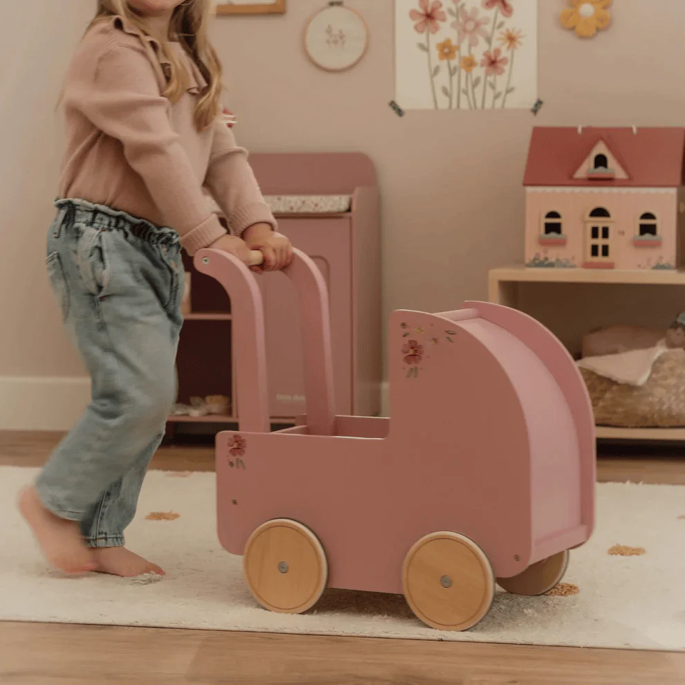 Little Dutch Doll Pram with Textiles - Pink - Image 5