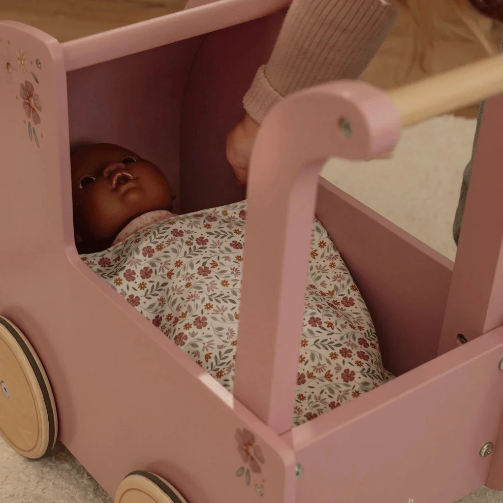 Little Dutch Doll Pram with Textiles - Pink - Image 8