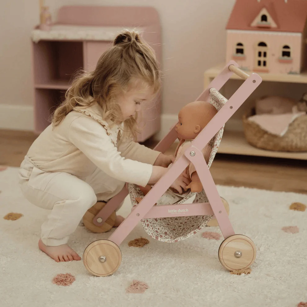 Little Dutch Doll Stroller - Pink - Image 7