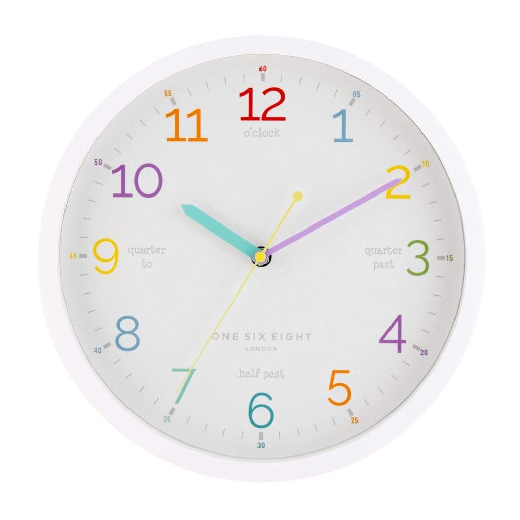 One Six Eight London LEARN THE TIME Silent Wall Clock 30cm - Image 3
