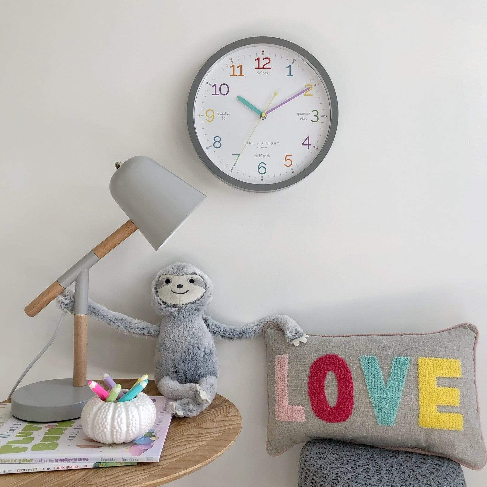 One Six Eight London LEARN THE TIME Silent Wall Clock 30cm - Image 5