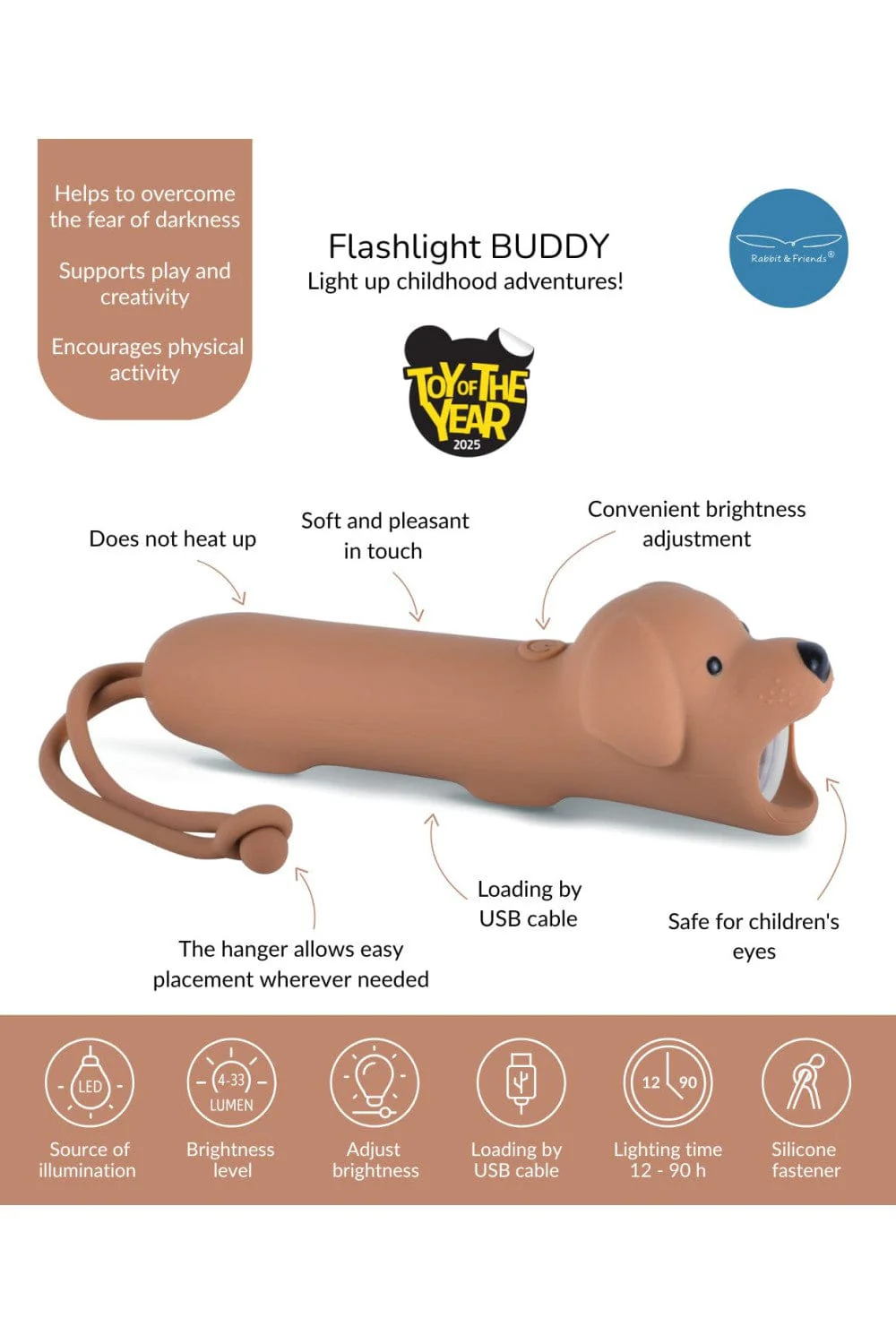 Rabbit & Friends Flashlight Dog - Buddy - Image 6