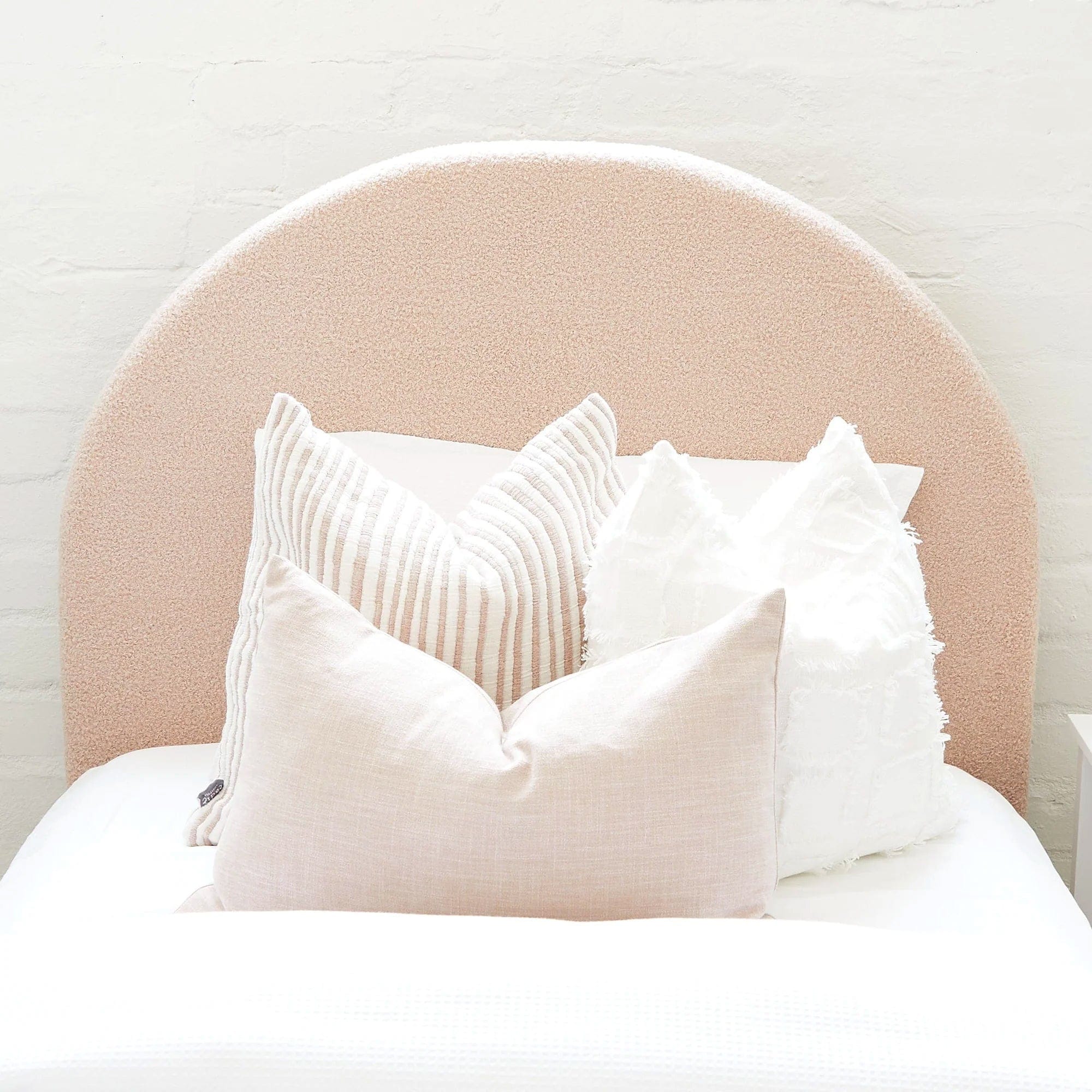 SCOUT Blush Pink Boucle Upholstered Bed - Image 17