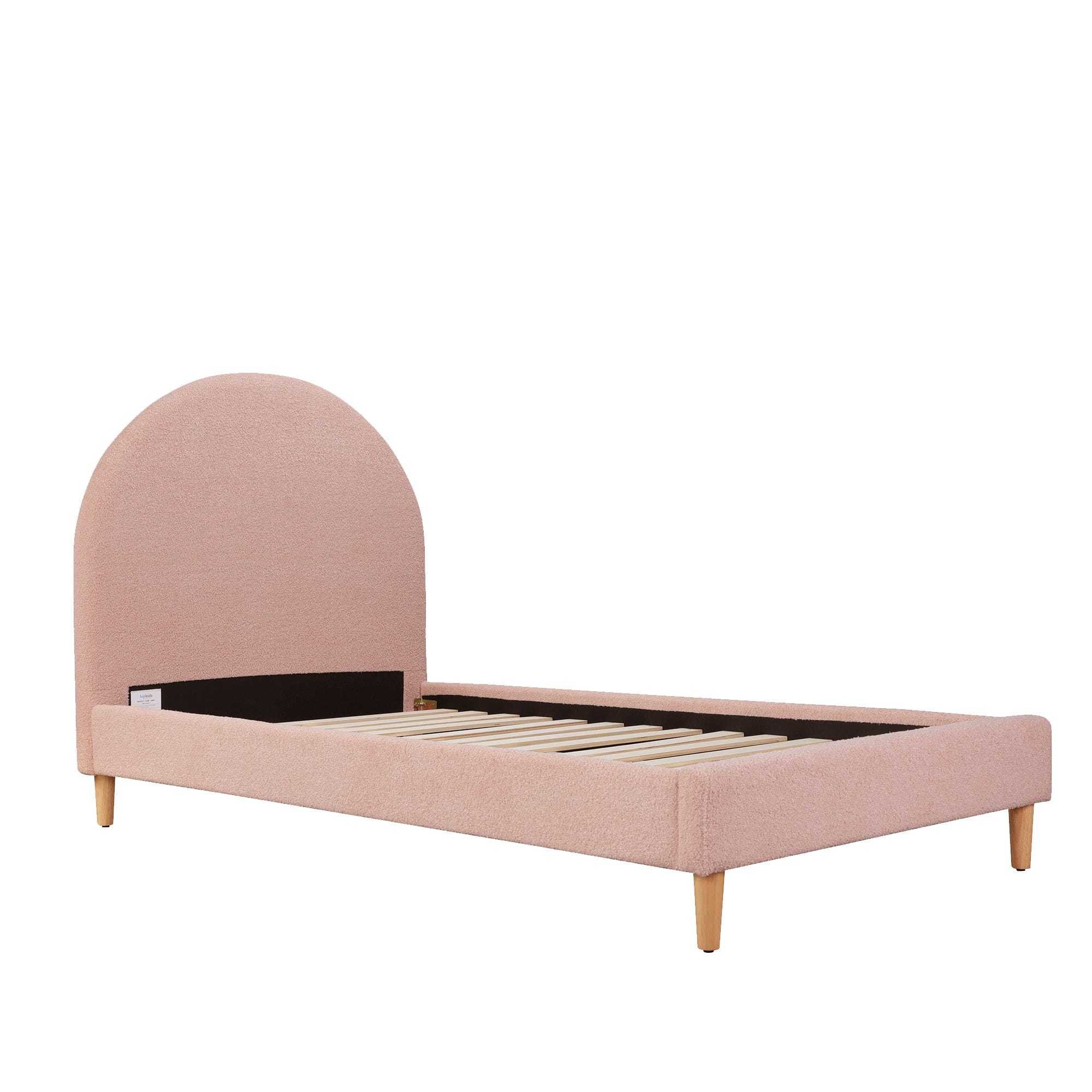 SCOUT Blush Pink Boucle Upholstered Bed - Image 18