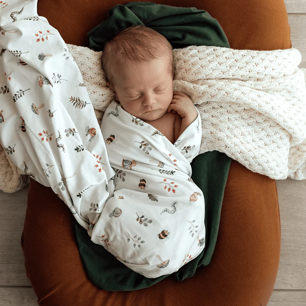 Snuggle Hunny Garden Friends Organic Jersey Wrap & Beanie Set - Image 5