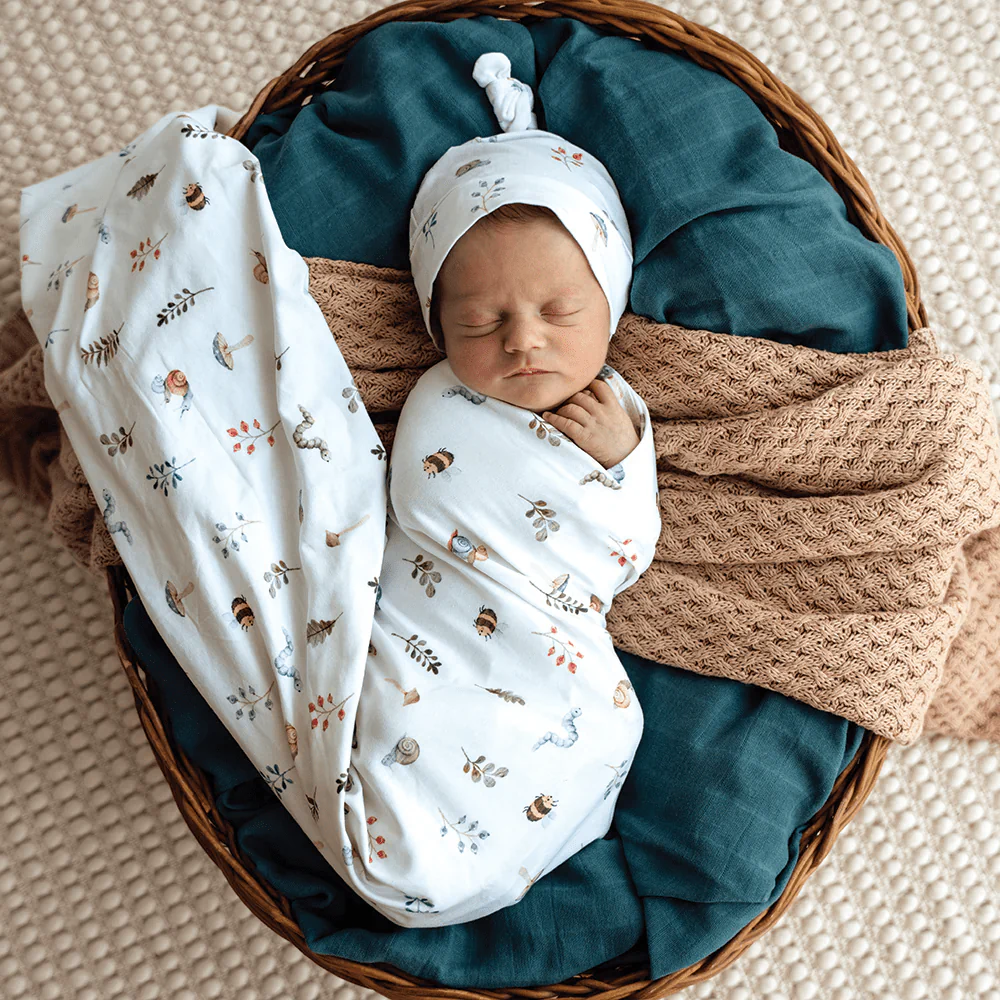 Snuggle Hunny Garden Friends Organic Jersey Wrap & Beanie Set - Image 6