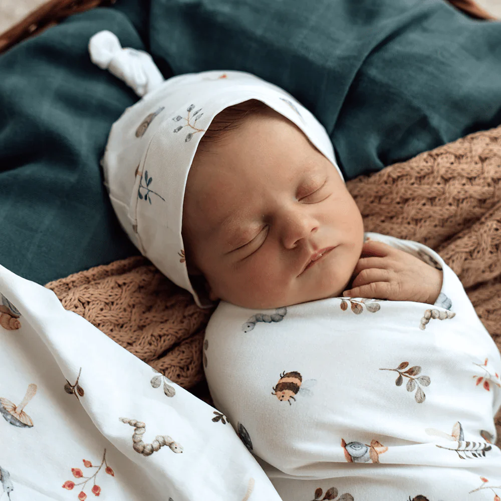 Snuggle Hunny Garden Friends Organic Jersey Wrap & Beanie Set - Image 7