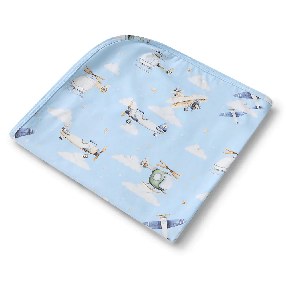 Snuggle Hunny Taking Flight Organic Jersey Wrap & Beanie Set - Image 3