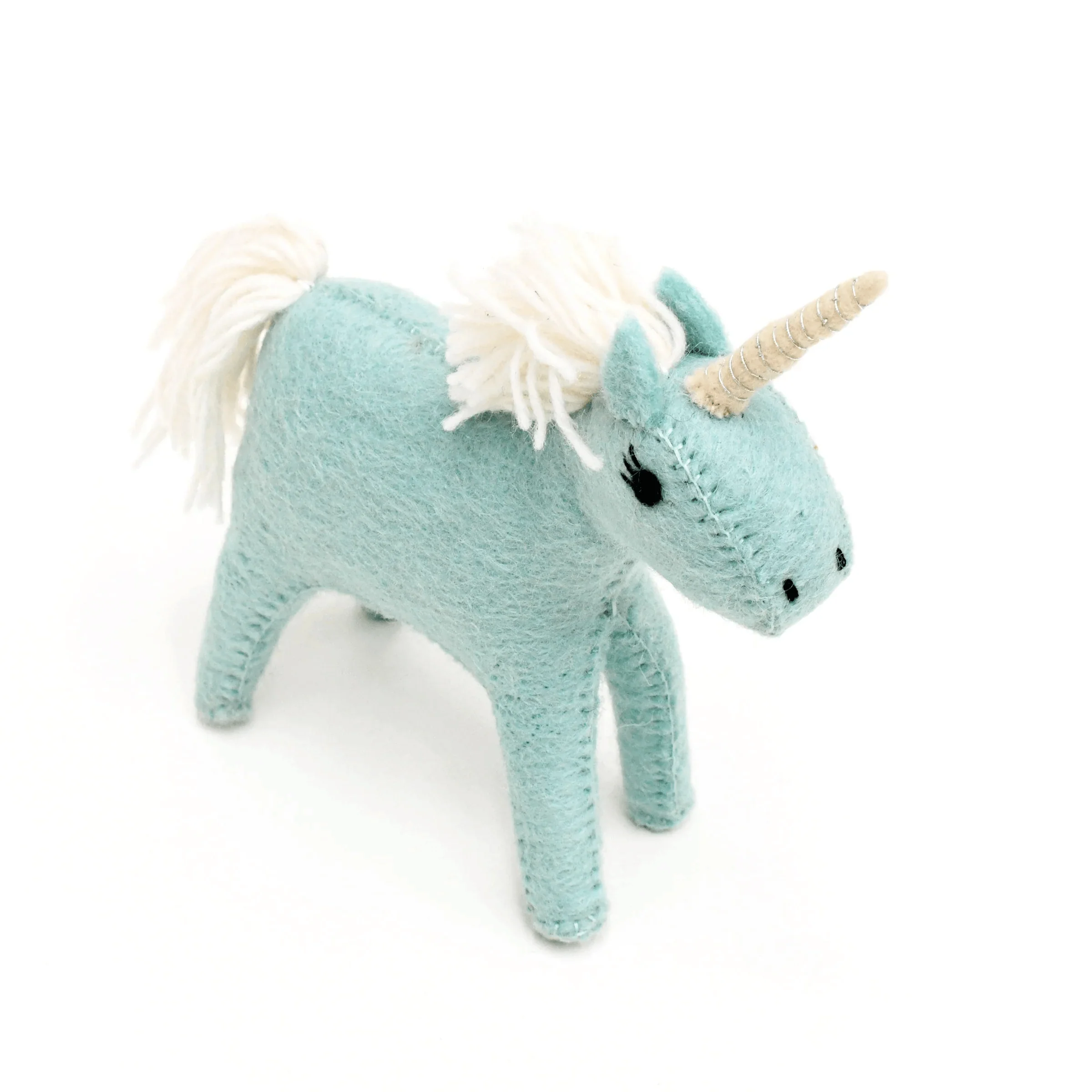 Tara Treasures Felt Blue Unicorn Toy - Image 2