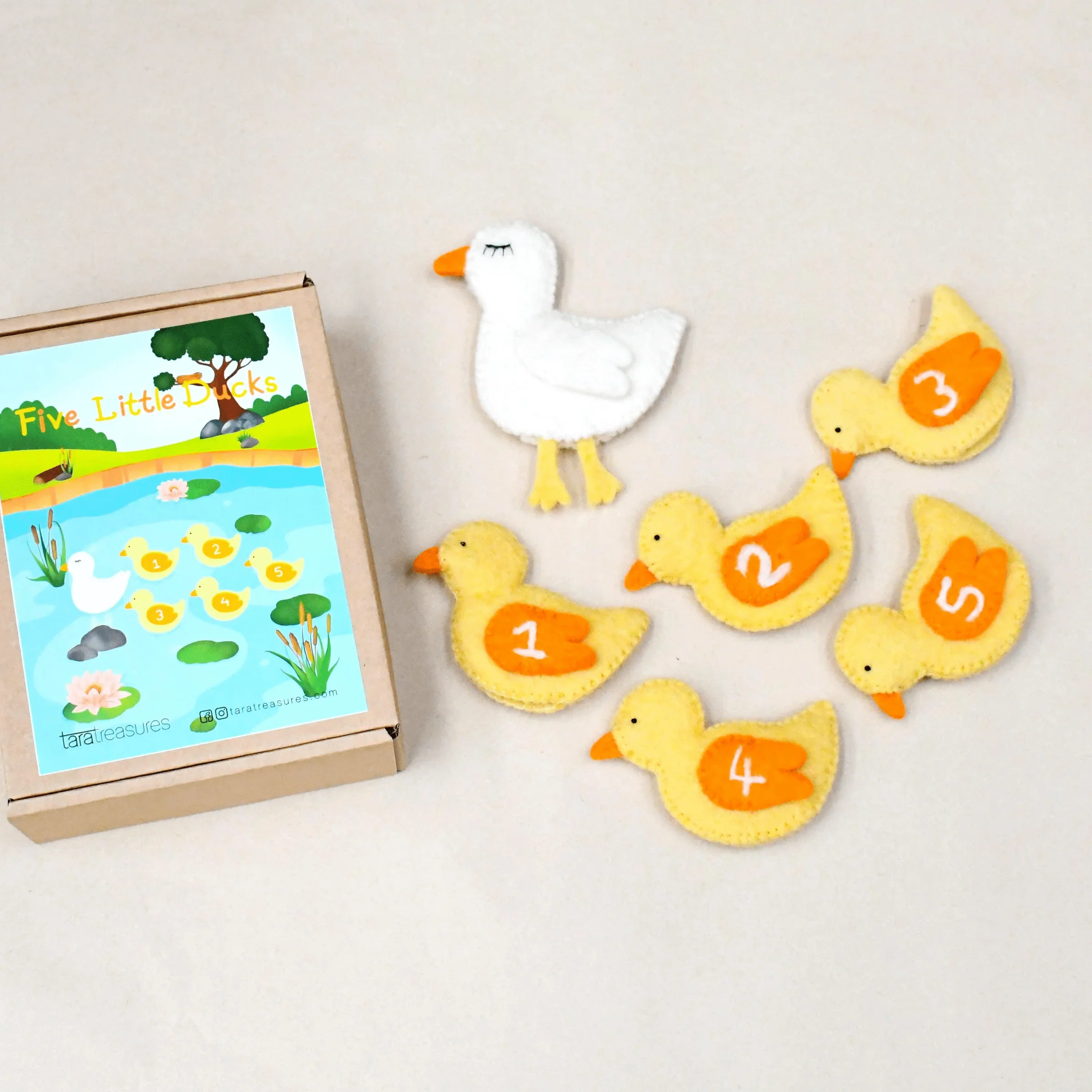 Tara Treasures Five Little Ducks Finger Puppet Set - Image 3