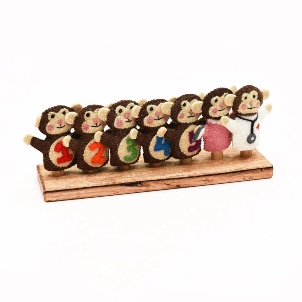Tara Treasures Five Little Monkeys Finger Puppet Set - Coming Soon - Image 6