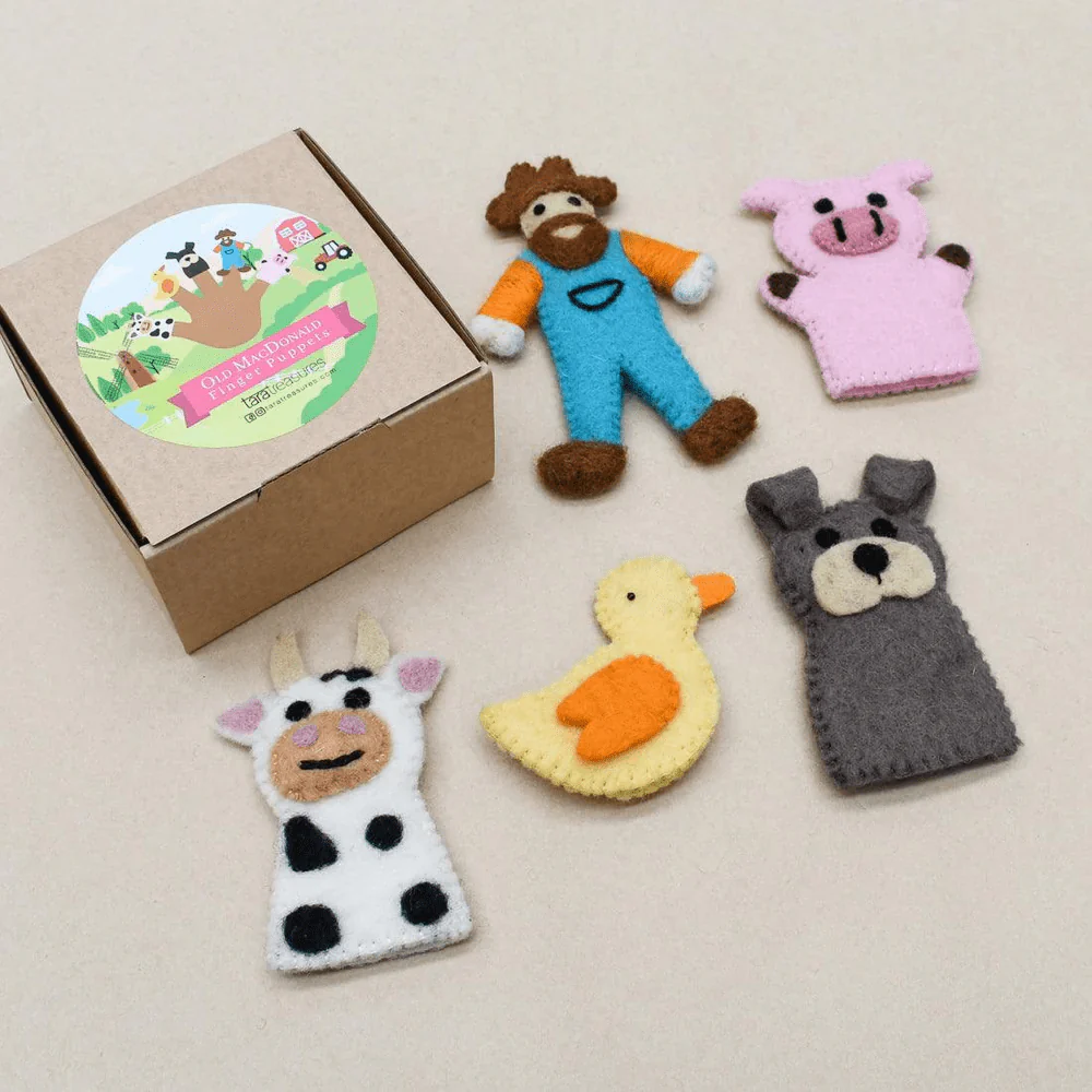 Tara Treasures Old MacDonald Farm Animals A Finger Puppet Set - Image 2