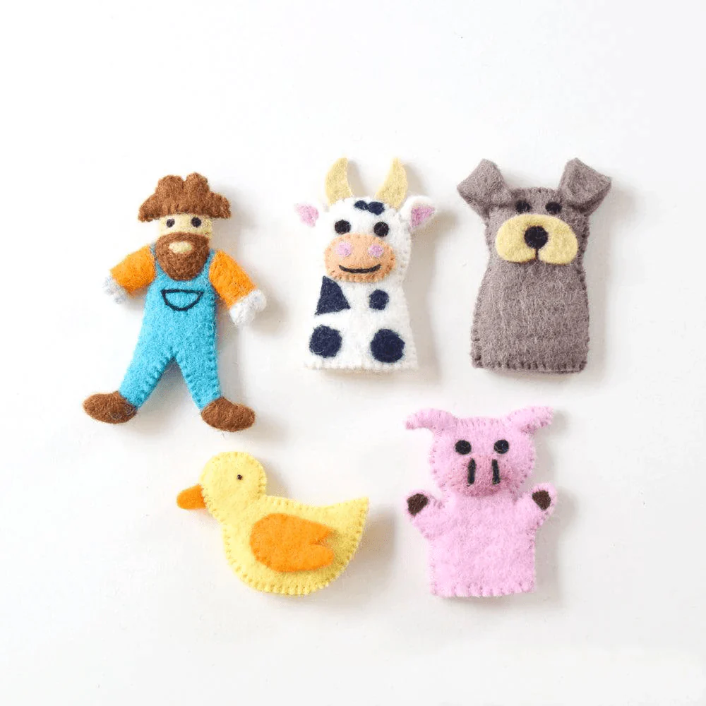 Tara Treasures Old MacDonald Farm Animals A Finger Puppet Set - Image 4