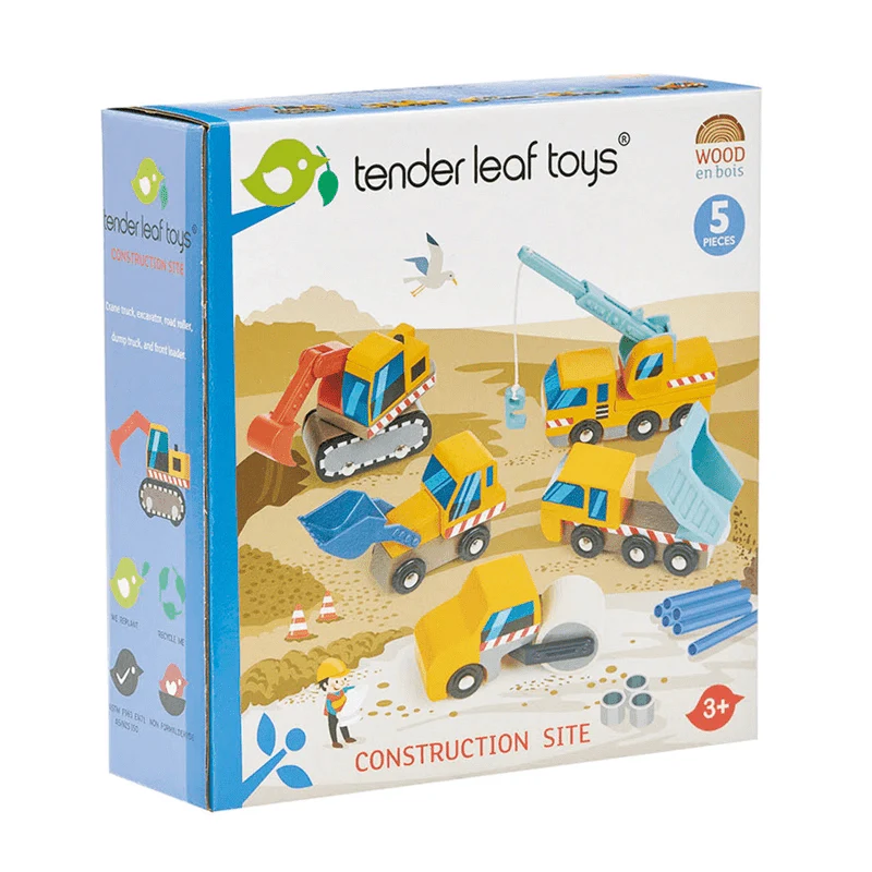 Tender Leaf Toys Wooden Construction Car Set - Image 5