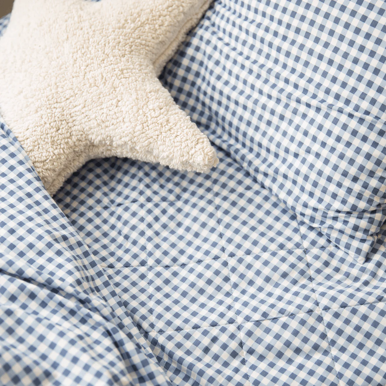 The Midnight Gang Dusty Blue Gingham Bed Wetting Mat