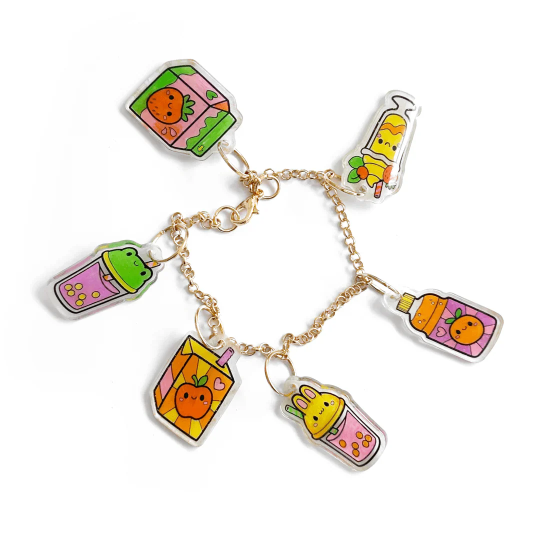 Tiger Tribe Shrinkorama - Charm Bracelet - Kawaii Drinks - Image 2